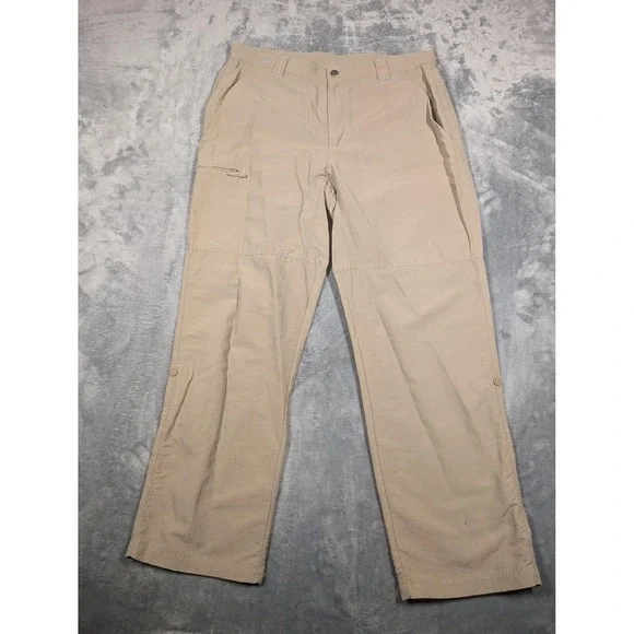 The North Face Pants Mens 36x30 Beige Nylon Hiking Outdoor Zip Pocket