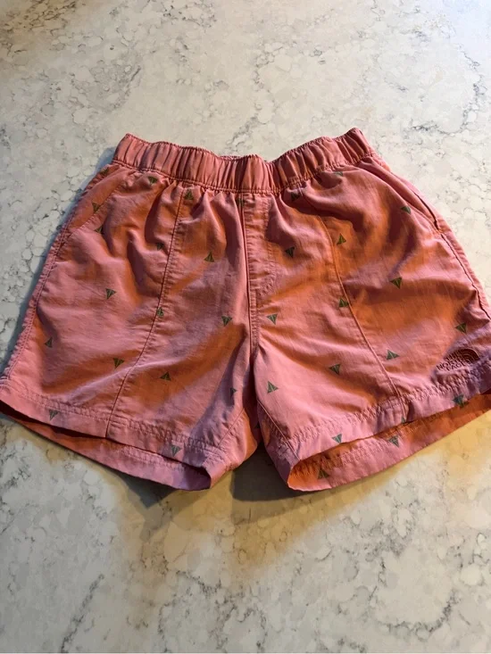 The North Face Men’s Small Pink Triangle Print Swim Shorts Mesh Lined Outdoo