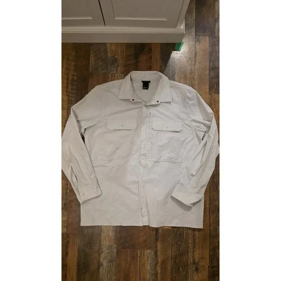 North Face Men's Sniktau Long Sleeve Sun Shirt UV Light Grey Sz XL Vented
