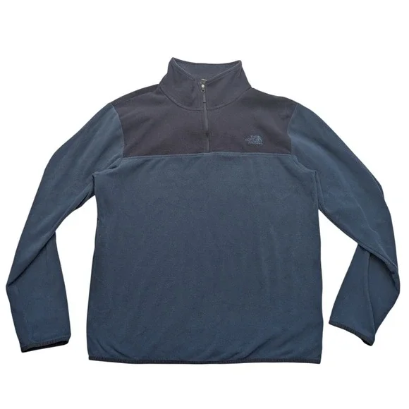 The North Face Fleece Pullover Mens Large Blue Quarter Zip Mock Neck Jacket