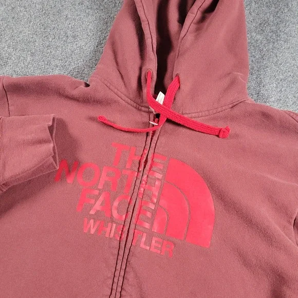 The North Face Hoodie Mens Medium Burgundy Whistler Full Zip Logo Sweatshirt
