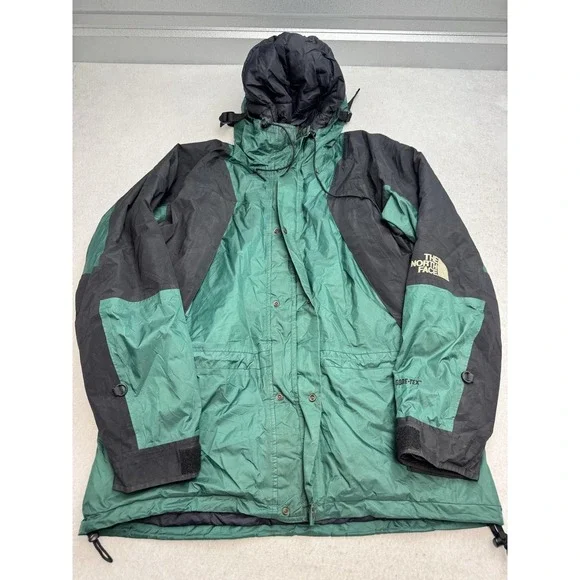 Vintage The North Face Coat Mens Large Green Gore-Tex Hooded Parka Waterproof