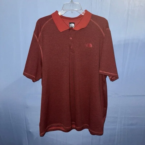 The North Face FlashDry Men Red Short‎ Sleeve Pullover Polo Sz XXL