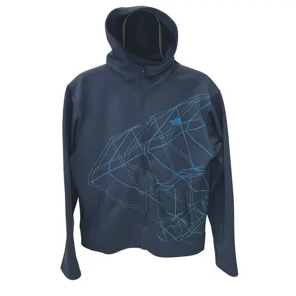 The North Face Men's MD Lightweight Full-Zip Hoodie Jacket– Geometric Pattern