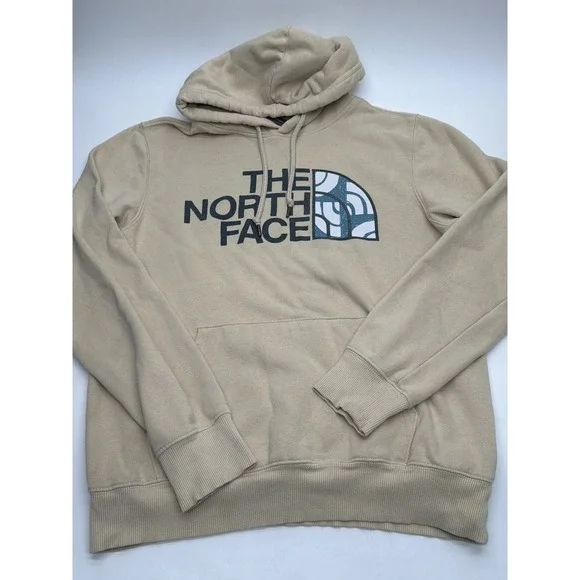The North Face Mens Graphic Logo Pullover Hoodie Tan Beige Small NF0A3X6C