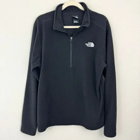 The North Face Mens Quarter Zip Fleece Jacket Size L Fall Outdoor Active Black
