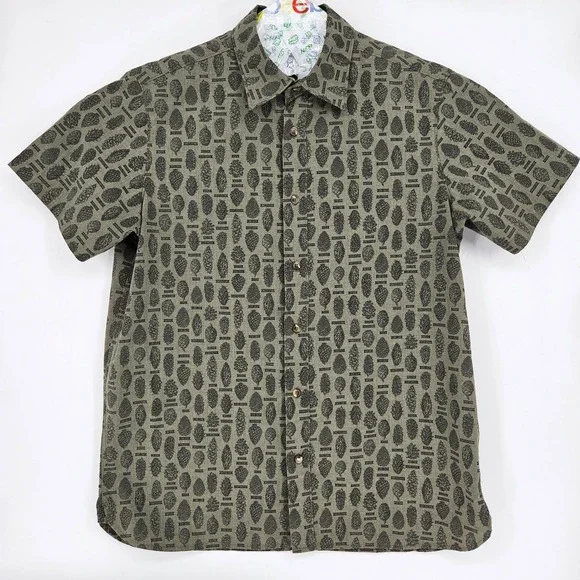 North Face Shirt Mens‎ Extra Large Green Short Sleeve Button Up Outdoors
