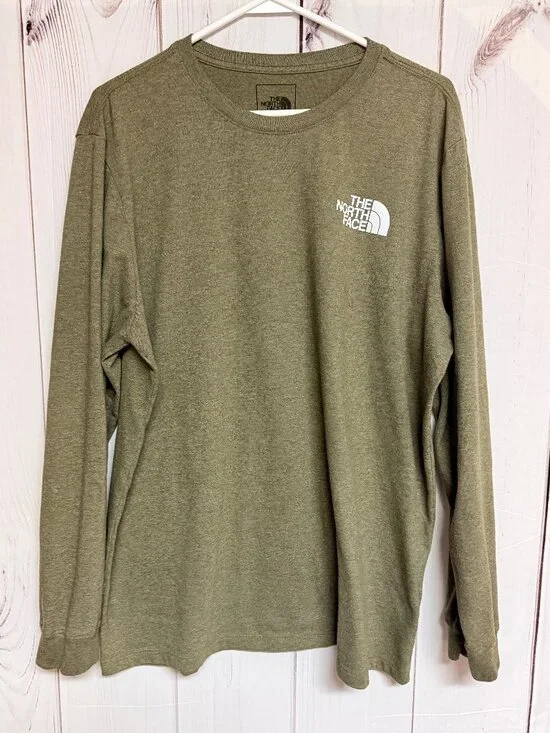 The North Face Men’s Half Dome Tee XL Olive Heather Long Sleeve‎ EUC