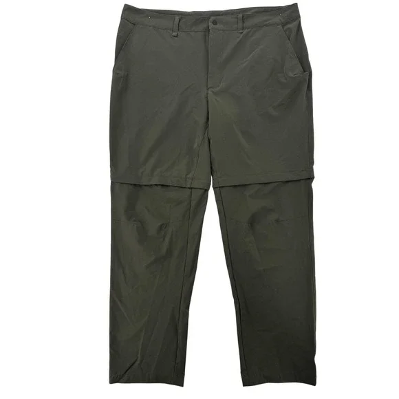 The North Face Pants Mens 40x32 Green Convertible Zip Off Hiking Stretch Outdoor