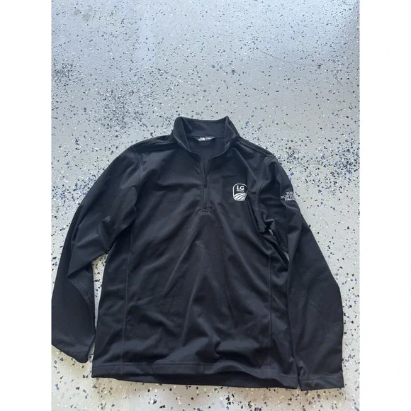 North Face Sweater Mens‎ Medium Long Sleeve 1/4 Zip Outdoors Black Logo Used