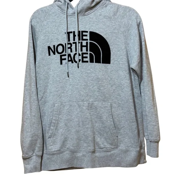The North Face Gray‎ Hoodie Sweatshirt Women’s Medium Drawstring Cotton Blend