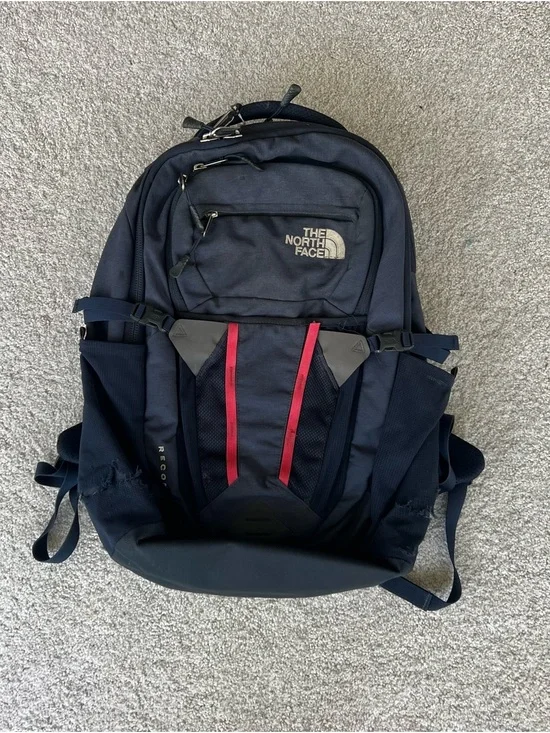 The North Face Navy Backpack with Red Accent Strips