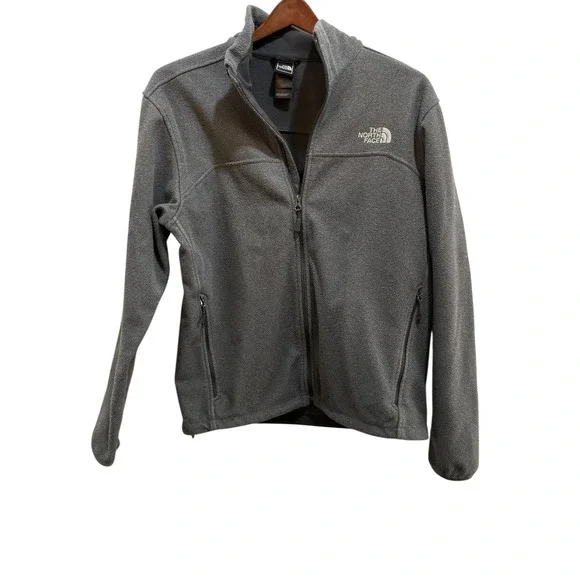 The North Face Mens Full Zip‎ Fleece Jacket Gray Long Sleeve Size M