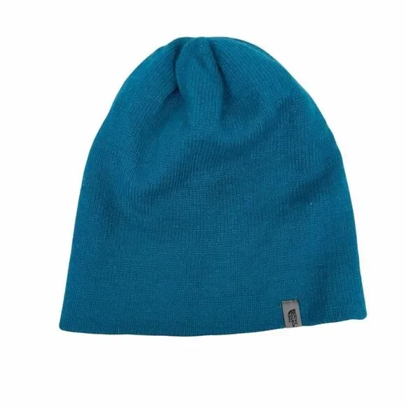 The North Face Anygrade Beanie Blue / Teal Reversible Unisex One Size Snow Sport