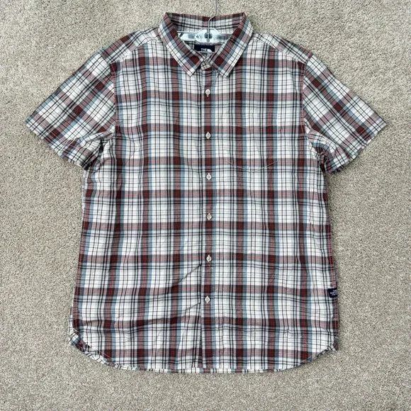 The North Face Button Front Shirt Mens XL Multicolor Plaid Short Sleeve Hiking
