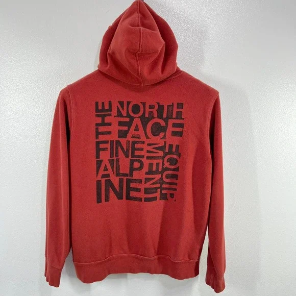 The North Face Red Pullover Hoodie‎ Mens M Fine Alpine Graphic Logo Sweatshirt
