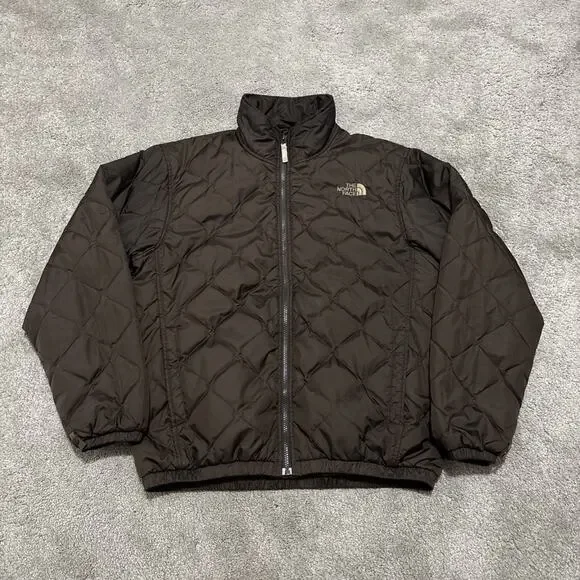 The North Face Men’s Medium Brown Full Zip Quilted Bomber Jacket