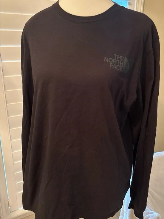 The North Face Black Long Sleeve Crew Tee with Subtle Logo