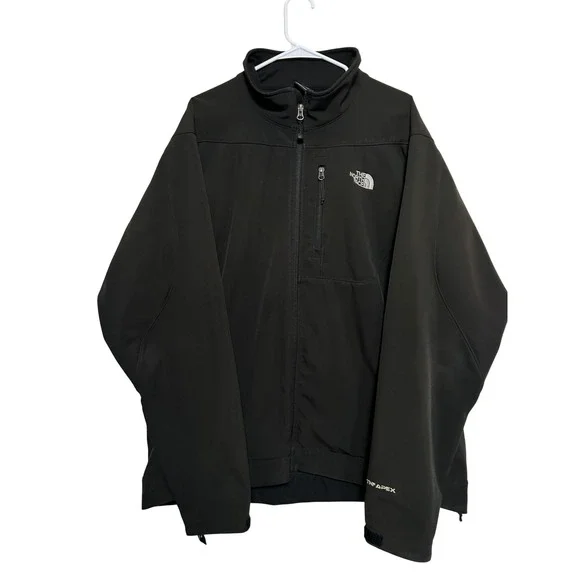 The North Face Apex Bionic Softshell Jacket Mens XL Black Windproof Coat *READ