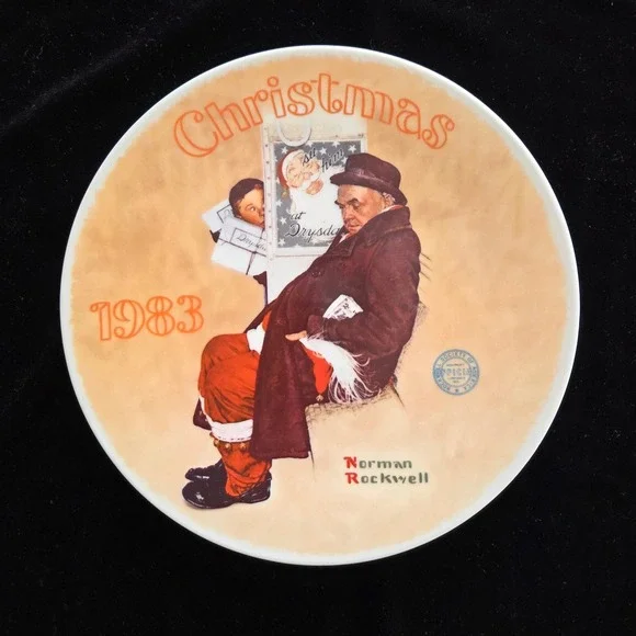 Norman Rockwell 1983 Christmas in the Subway Limited Edition Collector Plate‎