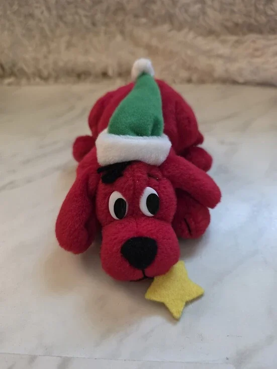 Scholastic Clifford the Big Red Dog Toy with Green Hat and Yellow Star