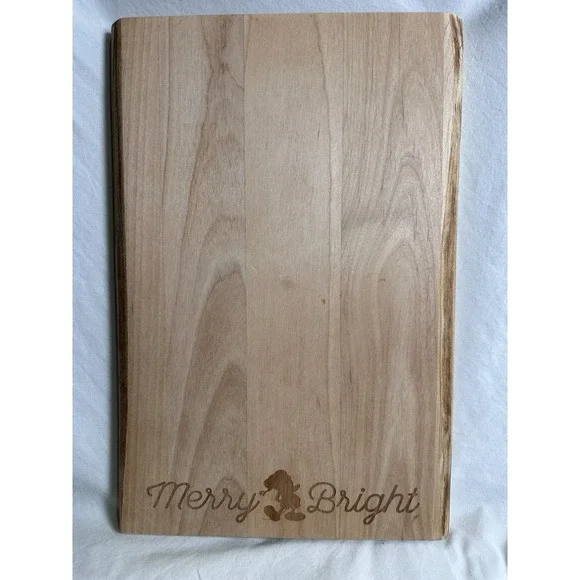 Disney Parks‎ Santa Mickey Merry & Bright Wooden Cheese Board Cutting Board