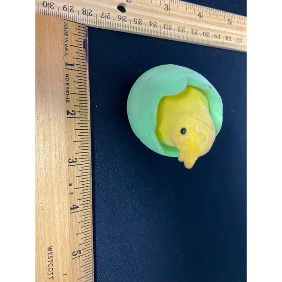 Cute Yellow Chick Hatching from Green Easter Egg‎ Figurine Decoration