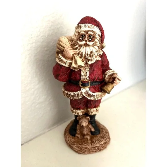 1991 Wood‎ World Inc Virginia Santa Claus America Hand Painted Christmas 6.5 in