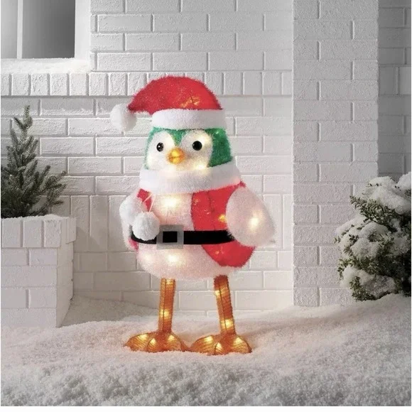 New Wondershop LED Tinsel‎ Santa Bird Christmas Decor Holiday Featherly Friend