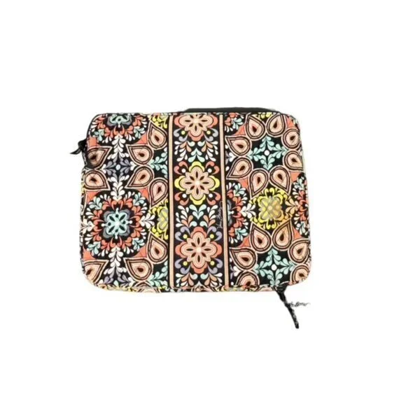Vera Bradley Tablet Laptop Sleeve Sierra Quilted Zip 14X11 Floral Inner Pocket‎