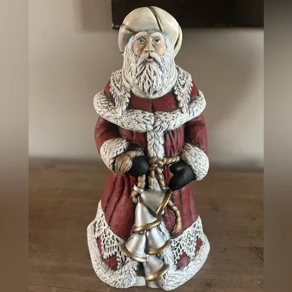 Hand-Painted Ceramic Father Christmas Ukrainian Old World Santa Figure‎ Vintage