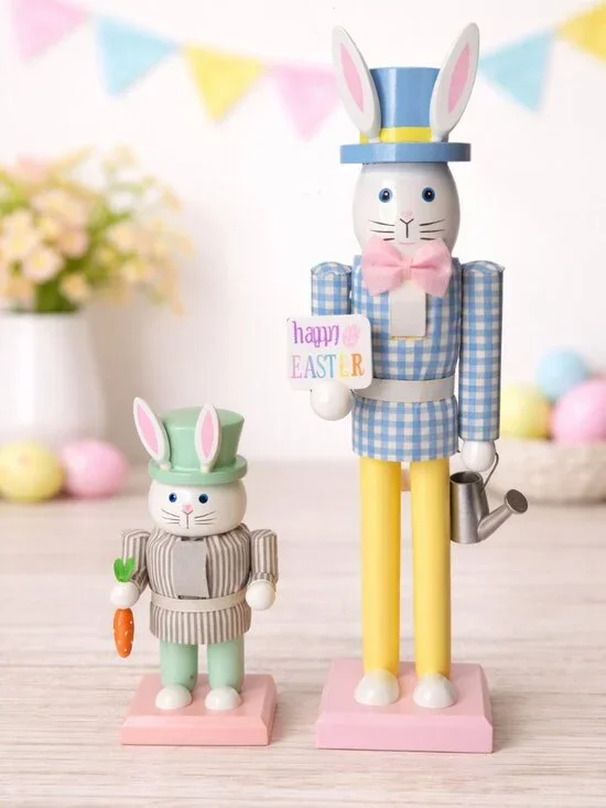 2 Easter Bunny Nutcrackers 8