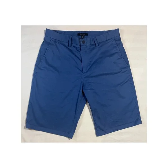 Banana Republic Emerson Shorts Mens 32 Blue Flat Front‎ Chino Straight Leg