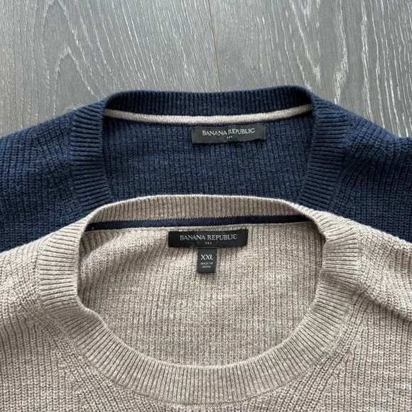 Banana‎ Republic Crew Neck Pullover Sweater Lot 100% Cotton Mens 2XL Academia