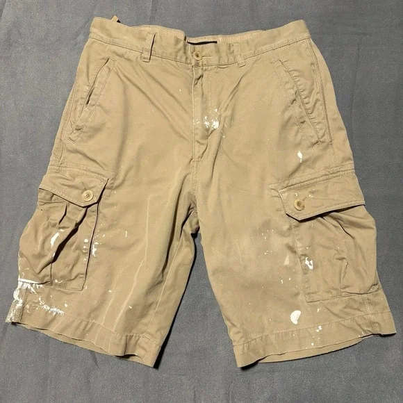 Y2K Vintage‎ Banana Republic Cargo Shorts Mens 32x11 Khaki Utility Grunge Skater