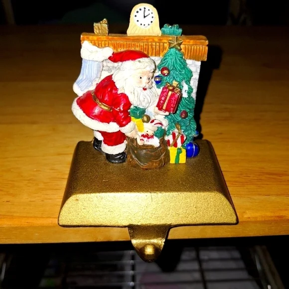 An unbranded Santa Clause Stocking Holder. Its base is 3.75