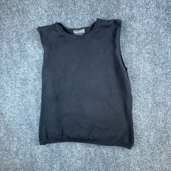 Banana Republic Stretch Sweater Vest Mens Medium‎ Black Knit Cotton Pullover