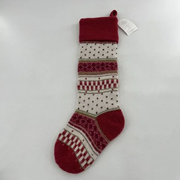 Pottery‎ Barn kids Classic Fair Isle Stocking Knit Reindeer Moose READ