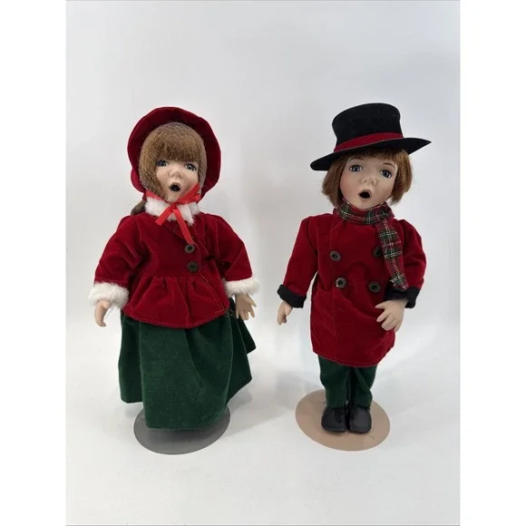 Christmas Carolers Boy & Girl Dolls 14