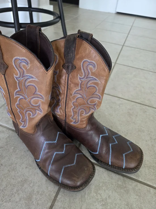 Roper Big Kids Burgundy Fabric-Lined Boot Interior