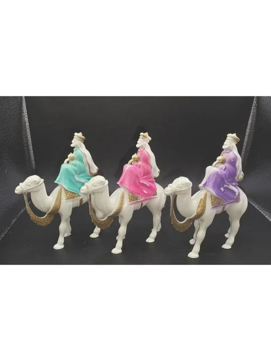 Vintage MCM Bradford Plastic Three Wiseman Christmas Figurines