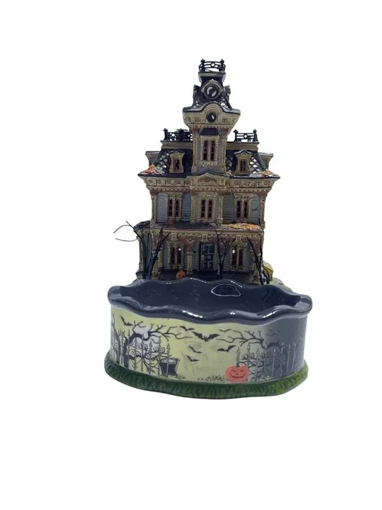 Department 56 Halloween Tricks Or Treats Haunted House Candy Bowl Collectible De