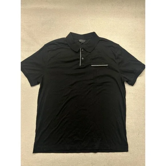 Banana Republic Luxe Touch Performance Polo Shirt Mens Large Black