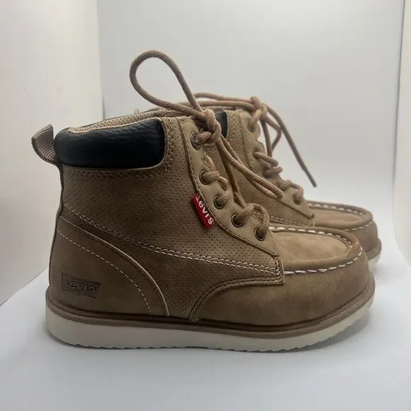 Levis Little Boy's Dean-Walker Sneaker Boots High-Top Shoes Mocha/Tan Sz 12
