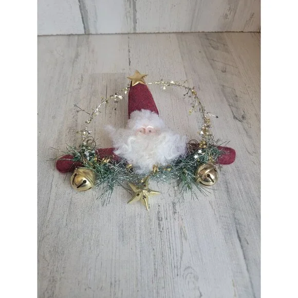 Unique plush bell santa claus xmas glitter‎ star vintage felt