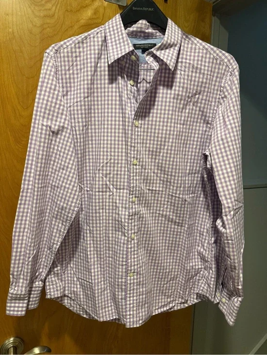 Banana Republic Lavender Gingham Dress Shirt