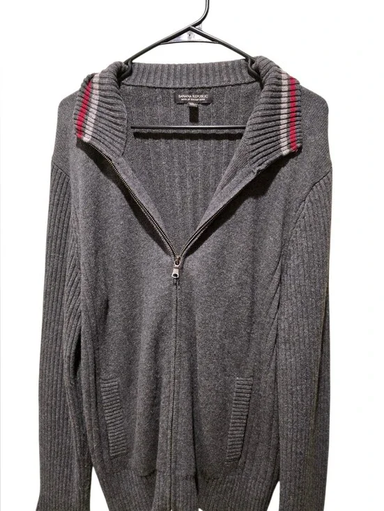 Banana Republic Merino Wool Zip Up Sweater Size Medium