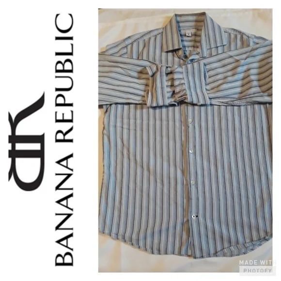 Men's Banana Republic multi strips long sle