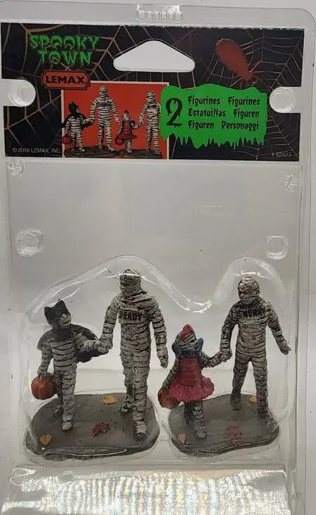 Lemax Spooky Town Trick Or Treating With Mummy And Deady, Set Of 2 #62423 New