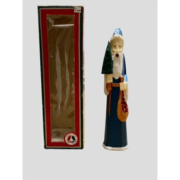 1993 Seasonal‎ Specialties Santa Claus With Christmas Tree Blue 8” Decoration